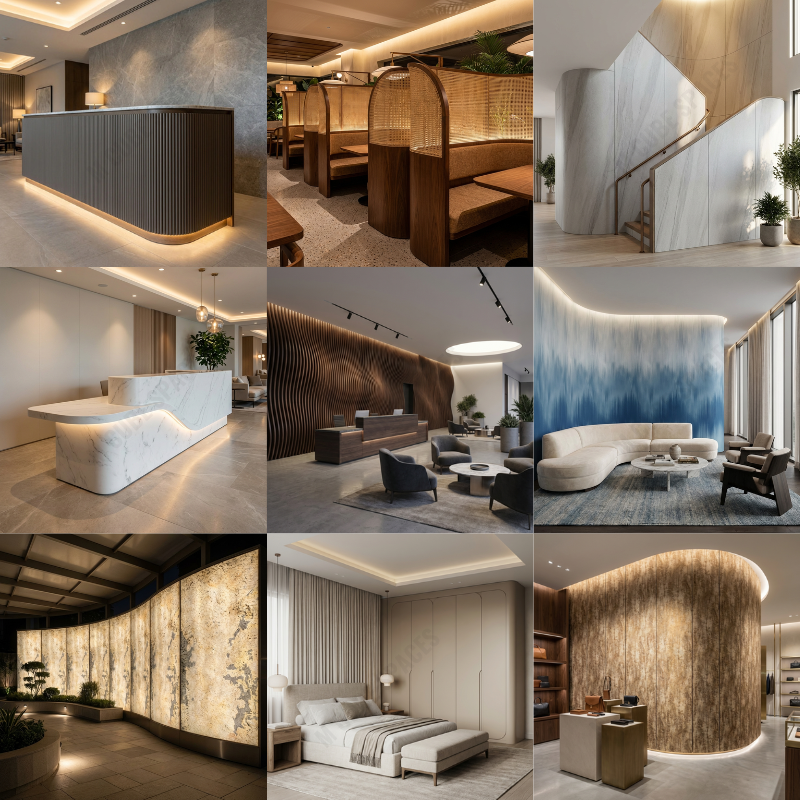 Designing Curved Walls, Furniture &amp; Facades: Flexible Panels, Materials and Cladding Solutions