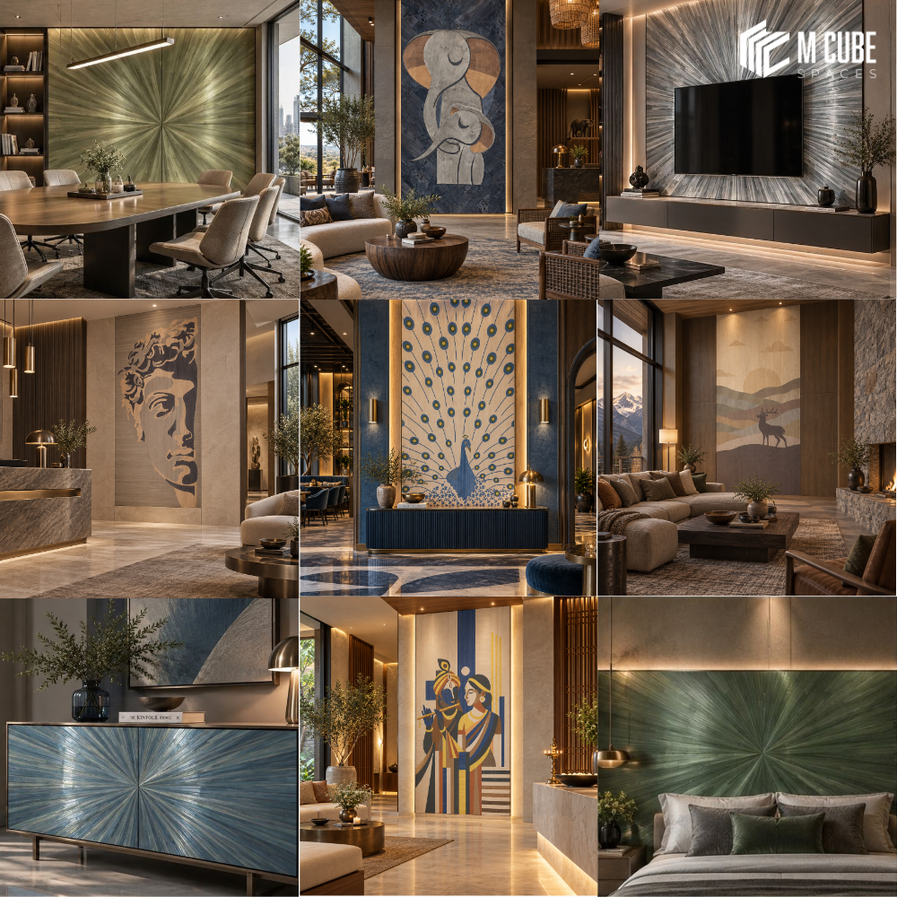 Explore Premium Decorative Veneers for Architects, Designers and High-End Interior Projects at M Cube Spaces, Bangalore