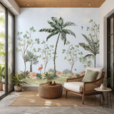 MWA-LWZ-285 | Tropical Paradise Oasis Wallpaper for Living Room & Resort Interiors | 10.76 Sq. Ft. | 1 m × 1 m Roll