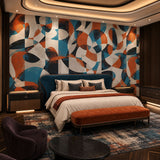 MWA-LWZ-346 | Kinetic Flow (Orange) Wallpaper for Living Room & Office Interiors | 10.76 Sq. Ft. | 1 m × 1 m Roll