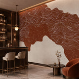 MWA-LWZ-364 | Celestial Currents (Terracotta) Wallpaper for Living Room & Bedroom Interiors | 10.76 Sq. Ft. | 1 m × 1 m Roll