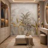 MWA-LWZ-288 | Luxe Tropical Foilage Wallpaper for Living Room & Resort Interiors | 10.76 Sq. Ft. | 1 m × 1 m Roll