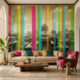 MWA-LWZ-209 | Prismatic Palace Gaze Wallpaper for Living Room & Foyer Interiors | 10.76 Sq. Ft. | 1 m × 1 m Roll