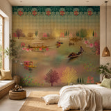 MWA-LWZ-173 | Golden Hour Waters Wallpaper for Living Room & Hospitality Interiors | 10.76 Sq. Ft. | 1 m × 1 m Roll