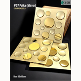 Champagne Gold Mirror 07 Polka (50cm x 50cm) 3D PVC Wall Panel