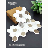White Mirror 13 Hexa (50cm x 50cm) 3D PVC Wall Panel