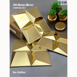 Champagne Gold Mirror 04 Mosaic (50cm x 50cm) 3D PVC Wall Panel