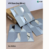 Grey Mirror 14 Stone (50cm x 50cm) 3D PVC Wall Panel