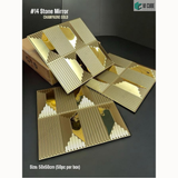 Champagne Gold Mirror 14 Stone (50cm x 50cm) 3D PVC Wall Panel