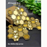 Champagne Gold Mirror 23 Emerald (50cm x 50cm) 3D PVC Wall Panel
