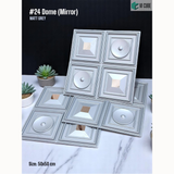 Matt Grey Mirror 24 Dome (50cm x 50cm) 3D PVC Wall Panel