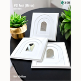 Matt White Mirror 21 Arch (50cm x 50cm) 3D PVC Wall Panel