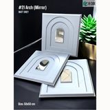 Matt Grey Mirror 21 Arch (50cm x 50cm) 3D PVC Wall Panel