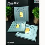 Pastel Green Mirror 21 Arch (50cm x 50cm) 3D PVC Wall Panel