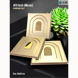 Champagne Gold Mirror 21 Arch (50cm x 50cm) 3D PVC Wall Panel