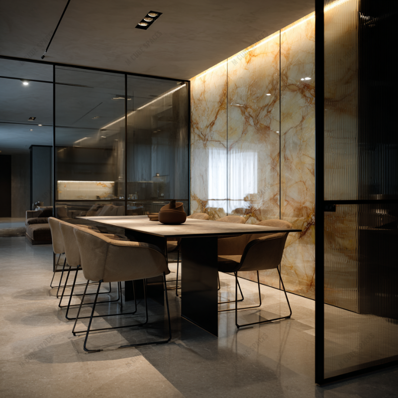 Luxury Dining Room with Marble Highlights