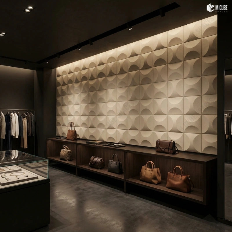 Luxury Retail Store featuring Accent Wall using 3D PU Panels