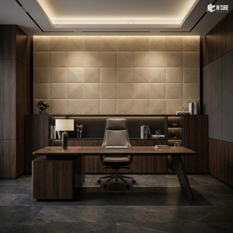 Statement Wall in Executive Cabin using PU 3D Panels