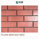 Plain Brick Cladding – Red – 9 x 3 in – 12mm
