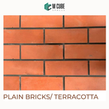 Plain Brick Cladding – Terracotta – 9 x 3 in – 12mm