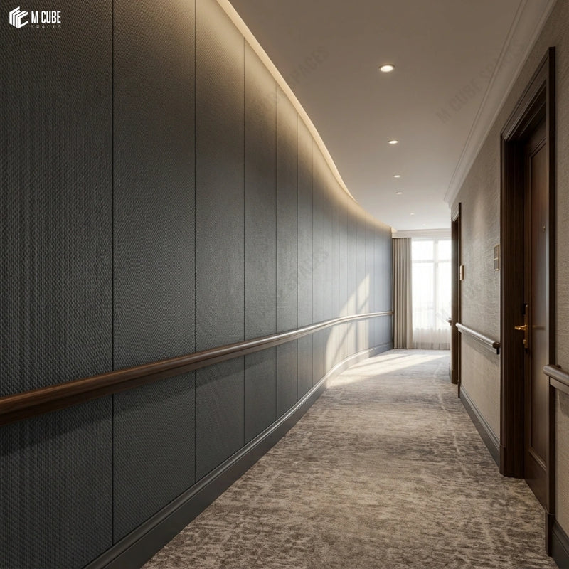Architectural Flexistone Wall Cladding for Hotel Corridor Interiors