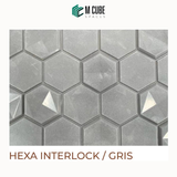 Hexa Interlock Cladding – Gris – 20.8 x 6.3 in – 25mm