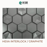 Hexa Interlock Cladding – Graphite – 20.8 x 6.3 in – 25mm