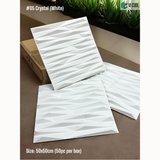 White 05 Crystal (50cm x 50cm) 3D PVC Wall Panel