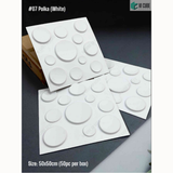 White 07 Polka (50cm x 50cm) 3D PVC Wall Panel