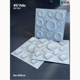 Matt Grey 07 Polka (50cm x 50cm) 3D PVC Wall Panel