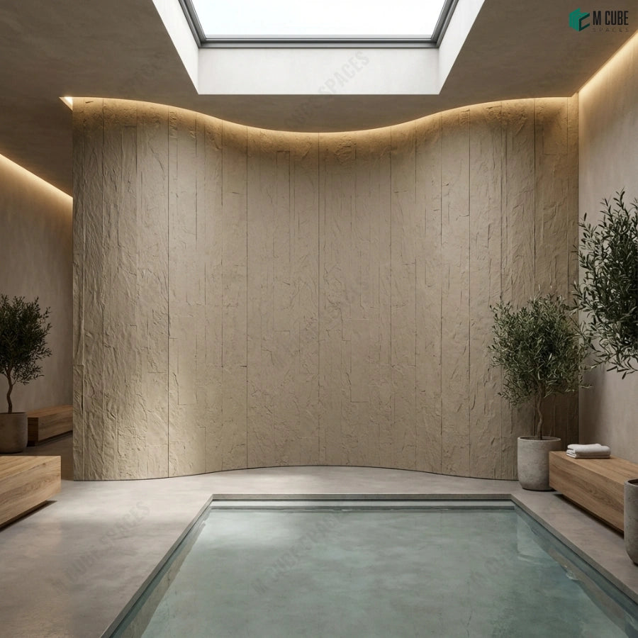  calming spa interior accented with flexistone wall cladding - Commercial interior inspiration