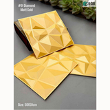 Matt Gold 01 Diamond (50cm x 50cm) 3D PVC Wall Panel