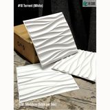 White 18 Torrent (50cm x 50cm) 3D PVC Wall Panel