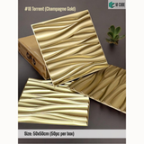 Champagne Gold 18 Torrent (50cm x 50cm) 3D PVC Wall Panel
