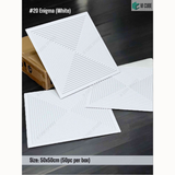 White 20 Enigma (50cm x 50cm) 3D PVC Wall Panel
