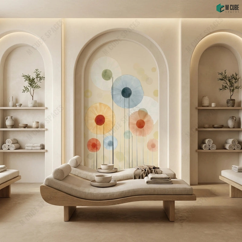 Floating Petal Composition Digital Decorative Laminate for Spa Feature Walls