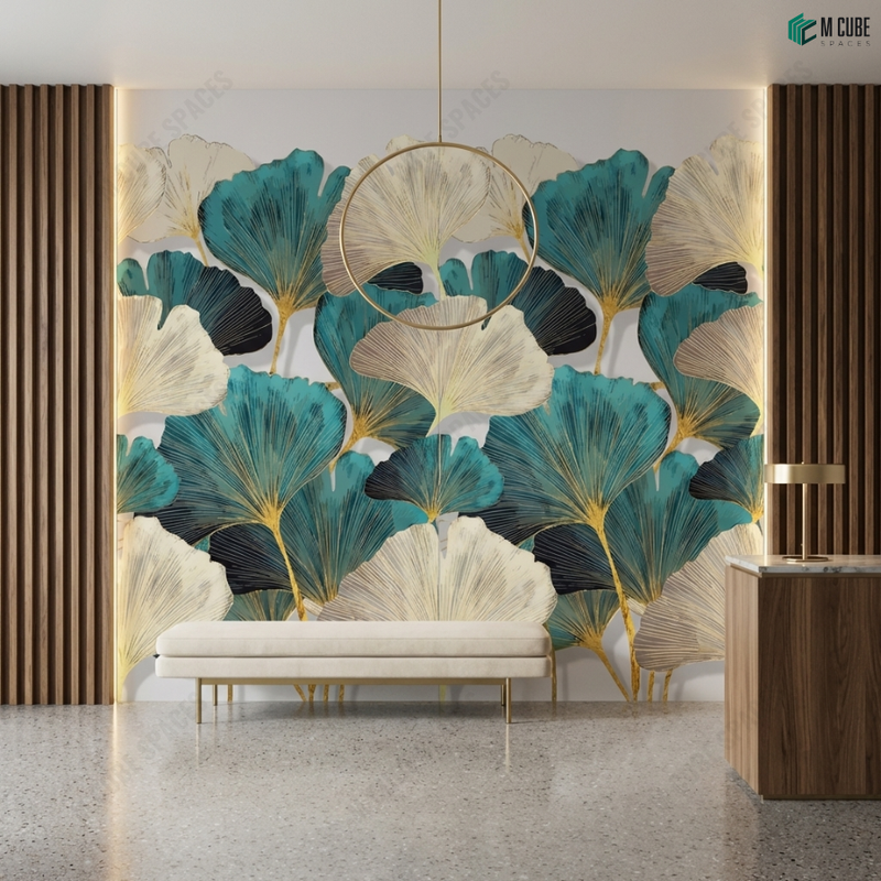 Artistic Digital Laminates Statement Wall for Premium Lounge Space