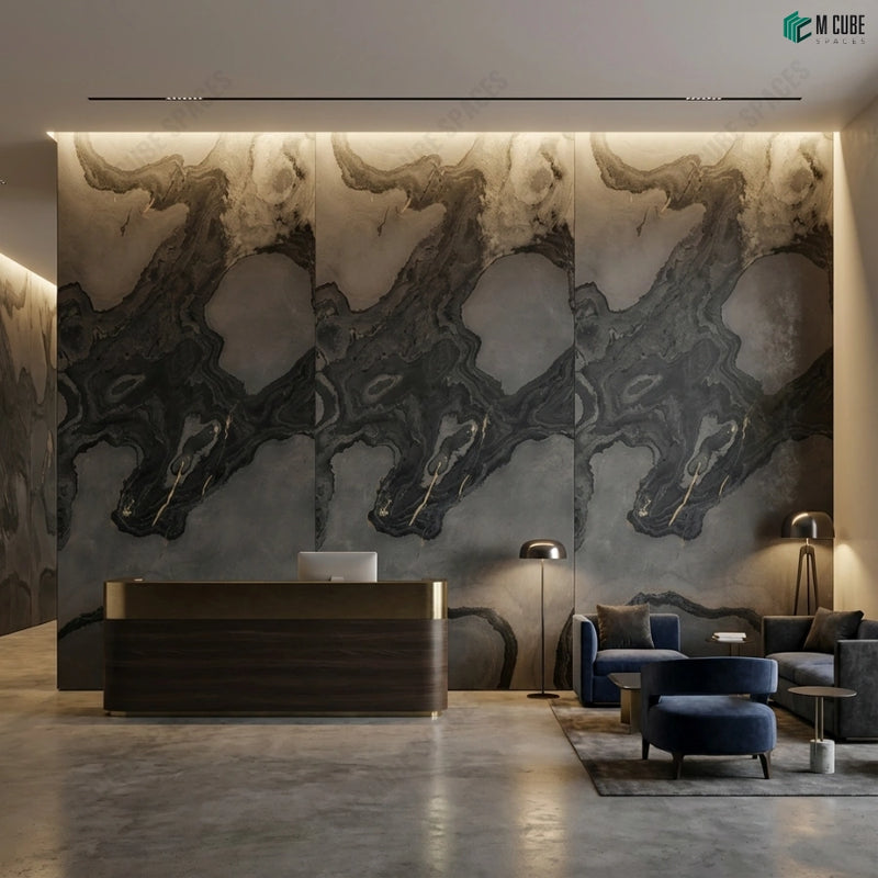 Autumn Rock Stone Veneer Feature Wall for Luxury Reception Lobby