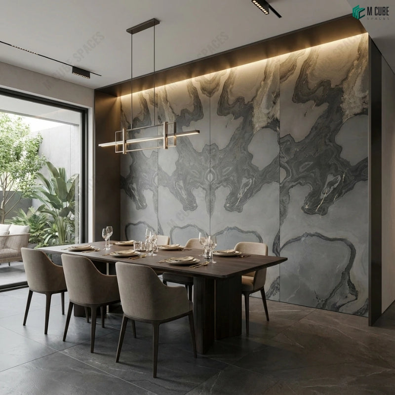 Autumn Rock Stone Veneer Wall Application for Premium Dining Space