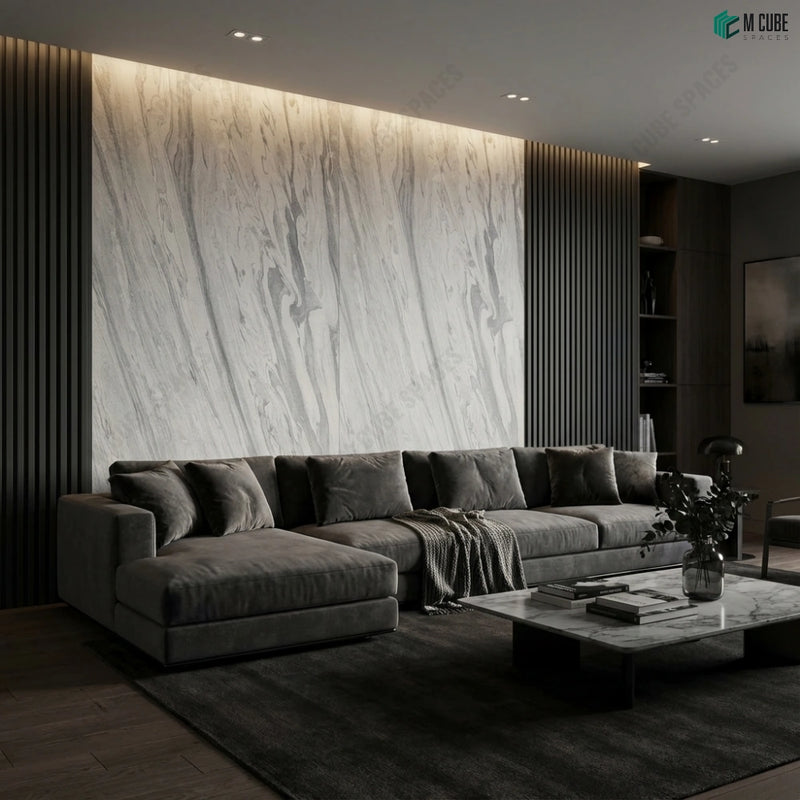 Stone Veneer Accent Wall in Private Lounge