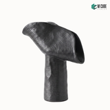 Black Abstract Textured Vase – Big