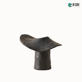 Black Abstract Textured Vase – Small