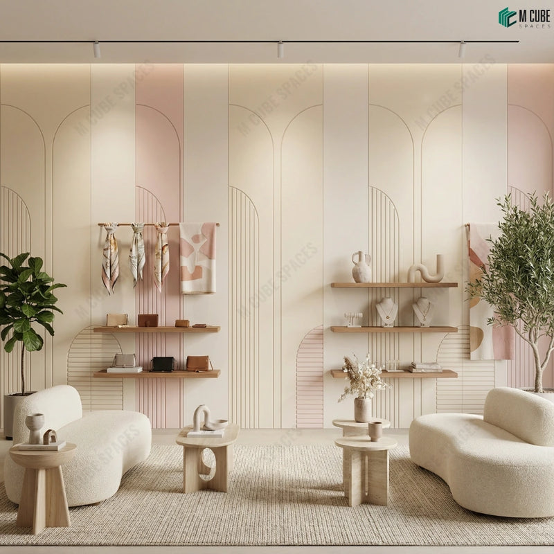 Soft Arch Ceramic Wall Panels for Boutique Retail Interiors
