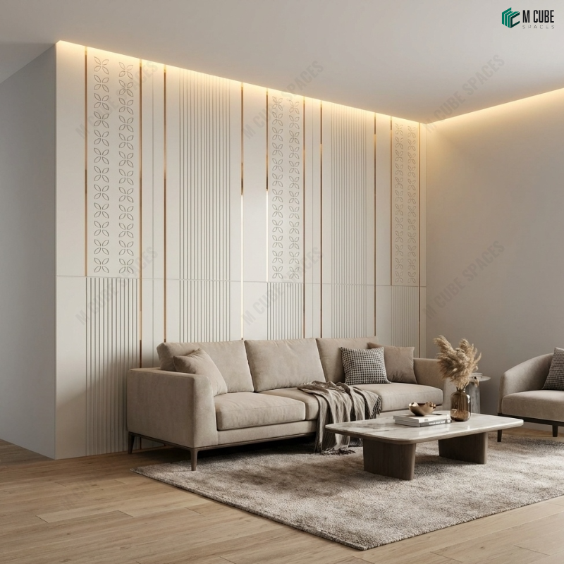 Soft Neutral Ceramic Decorative Wall Panels for Living Rooms