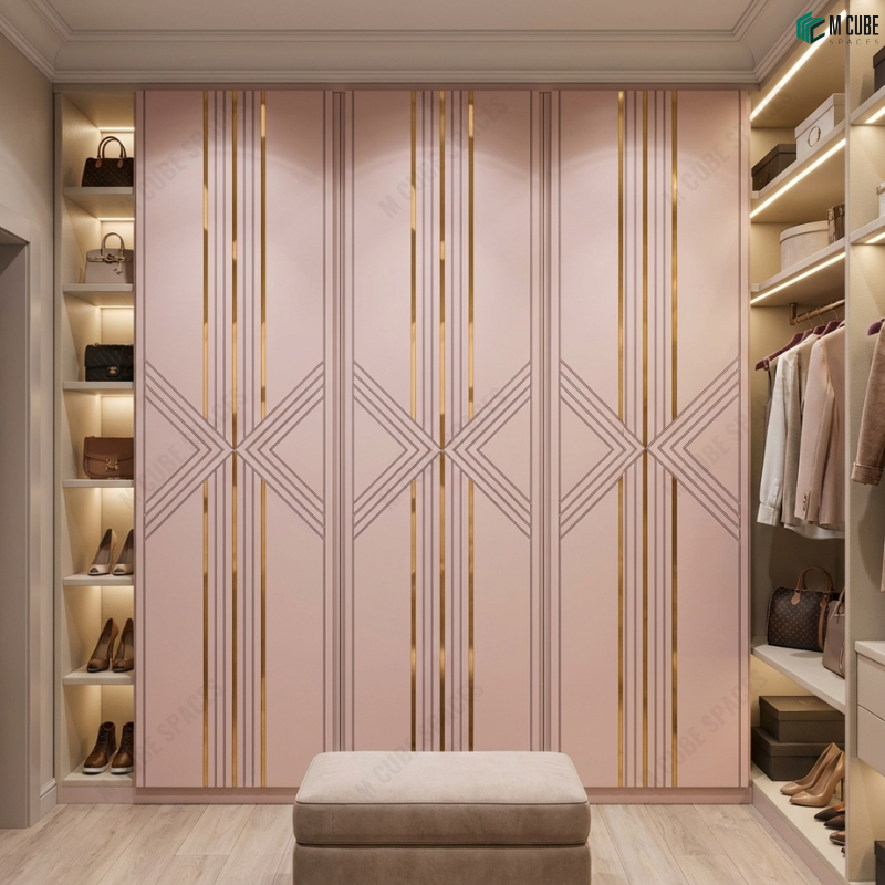 Blush Pink Ceramic Decorative Panels for Walk-In Wardrobes