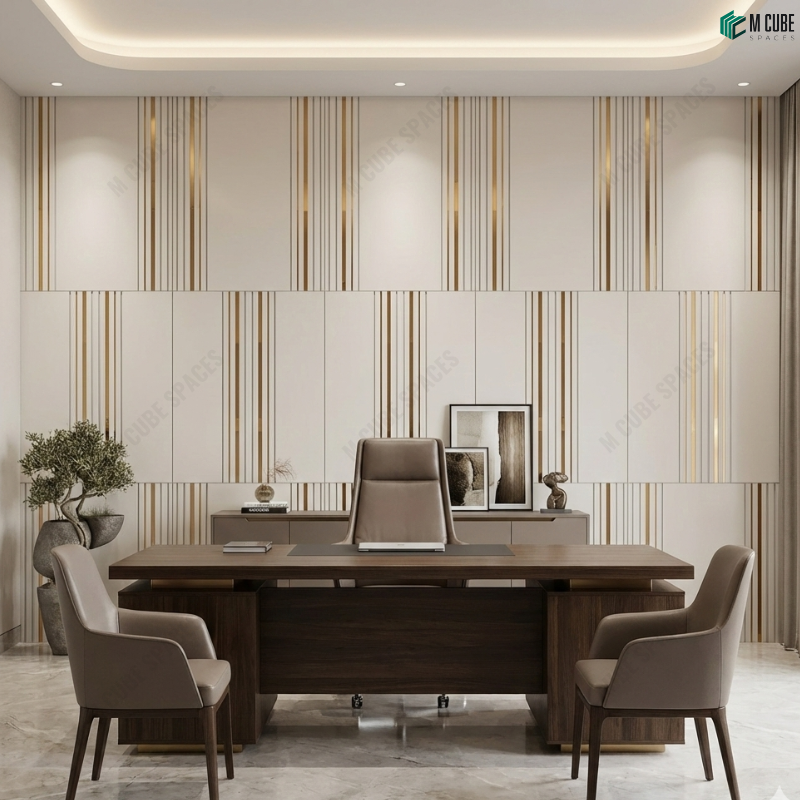 Executive Office Feature Walls with Ceramic Decorative Panels