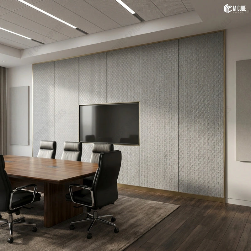 Executive Conference Room with Textured Charcoal Panel Wall