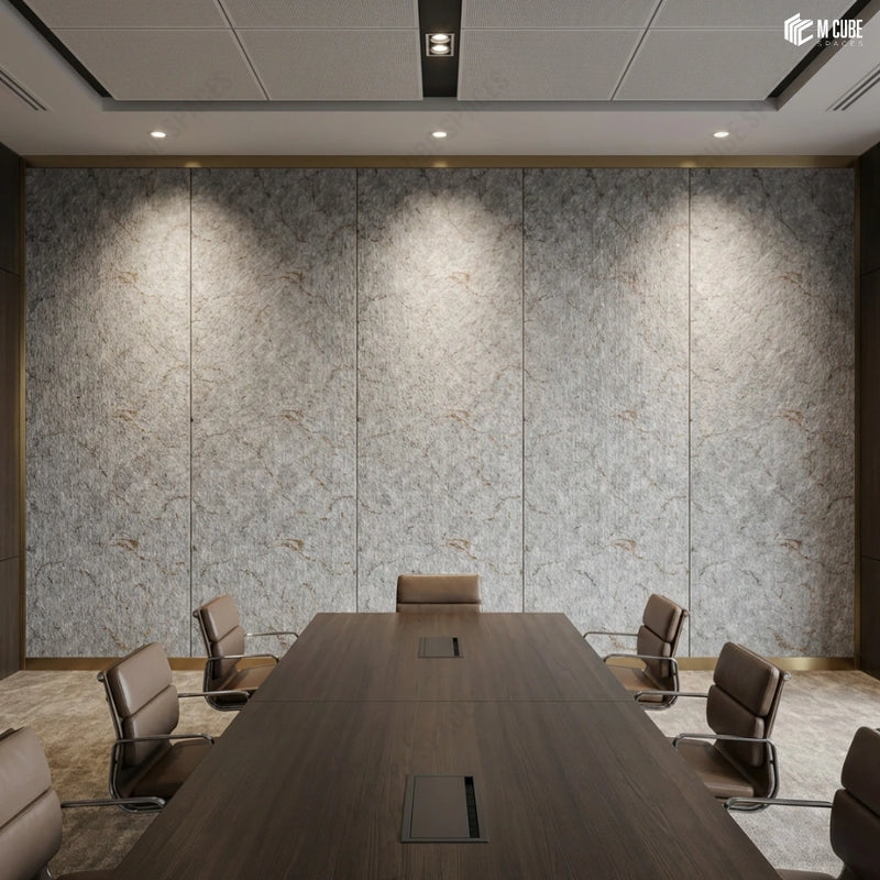 Executive Office with Light Charcoal Textured Feature Wall