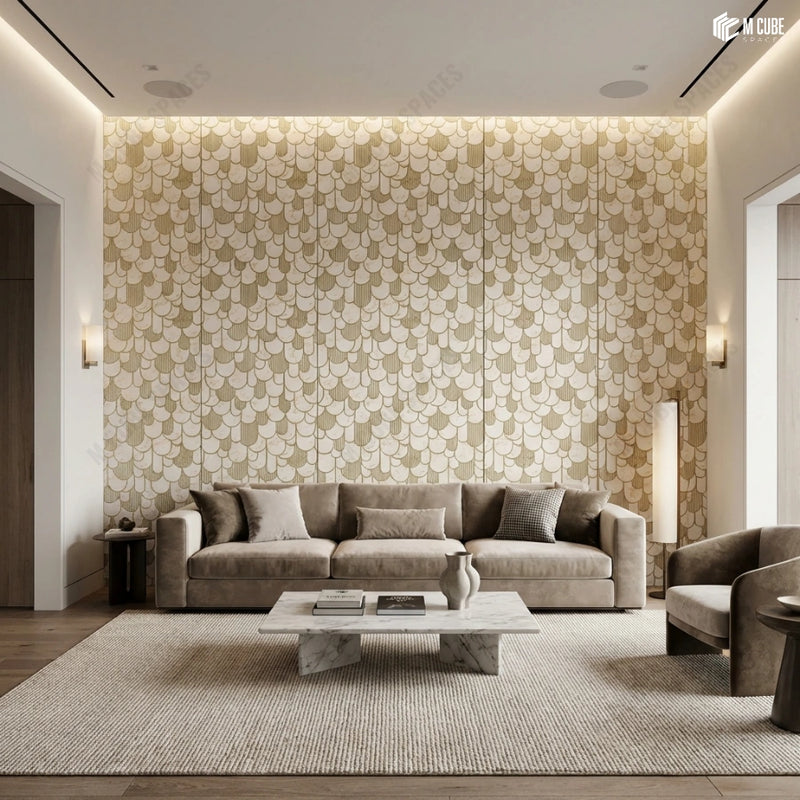 Elegant Living Room with Charcoal Panel Feature Wall