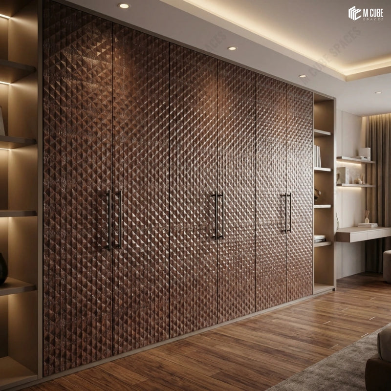 Modern Bedroom with Textured Charcoal Panel Wardrobe Shutters